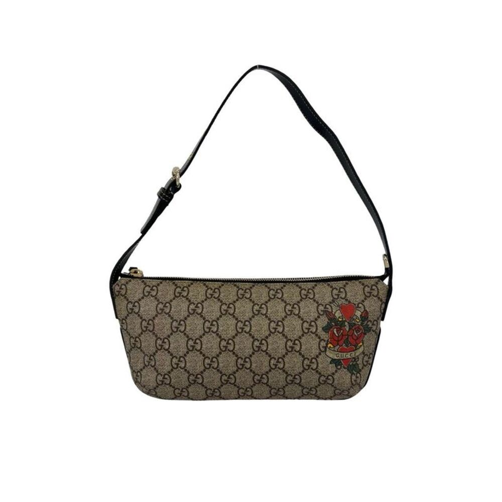 Gucci GG Supreme Tattoo Heart Leather Handbag